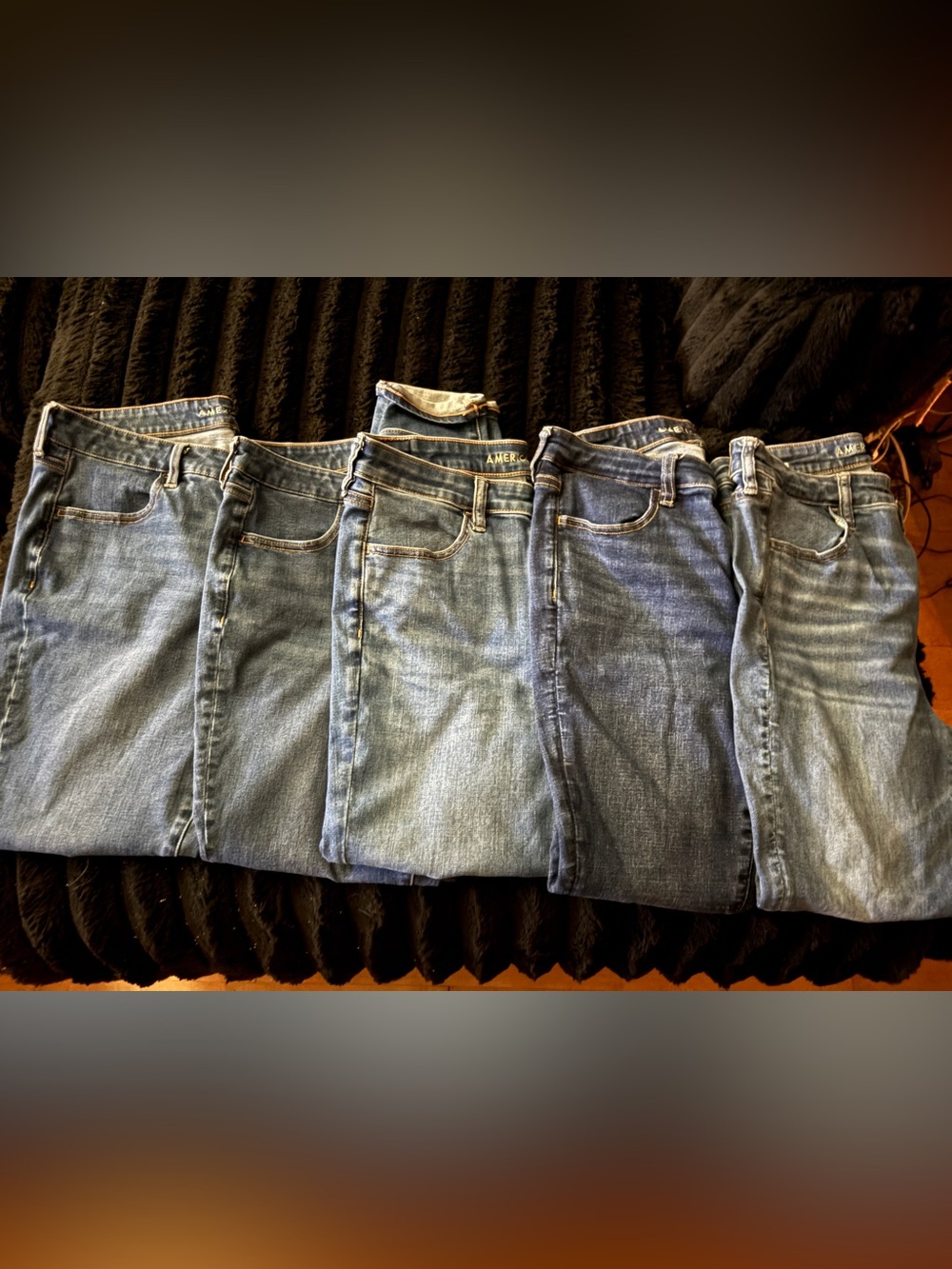 5 pair of AE jeans